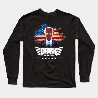 Dark Brandon funny Political America flag Long Sleeve T-Shirt